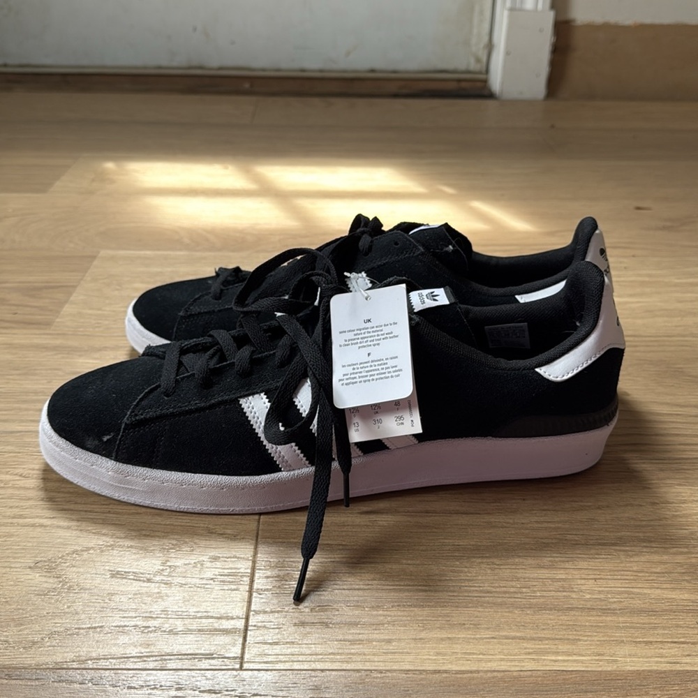 Adidas Campus ADV Black and White Sneakers Classic Design Size 13 NEW! - Picture 3 of 8